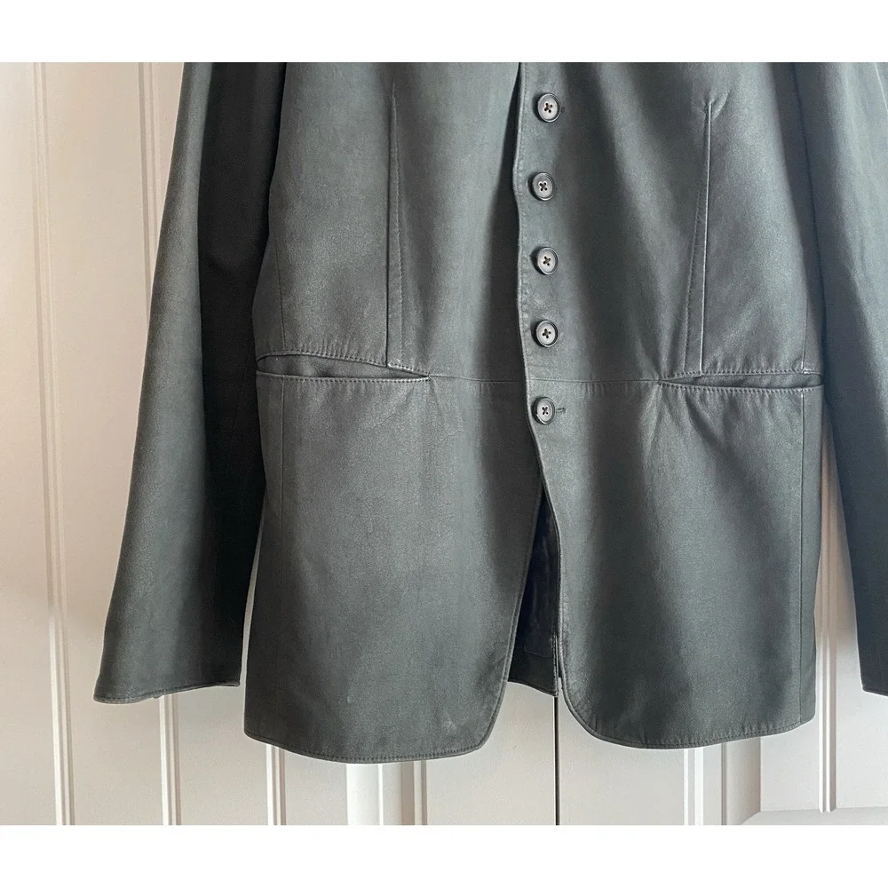 John Varvatos Cutaway Goat Suede Sport Jacket Coat Charcoal Gray Men's‎ Size 48